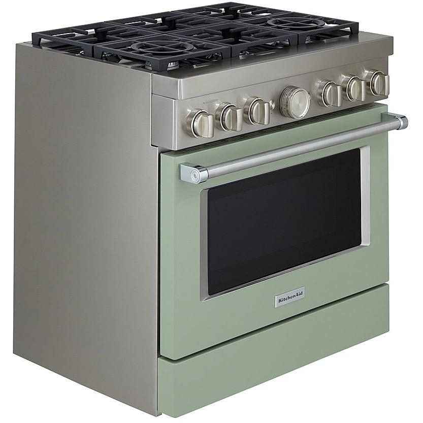 KitchenAid 36-inch Freestanding Gas Range with Even-Heat? True Convection KFGC506JAV