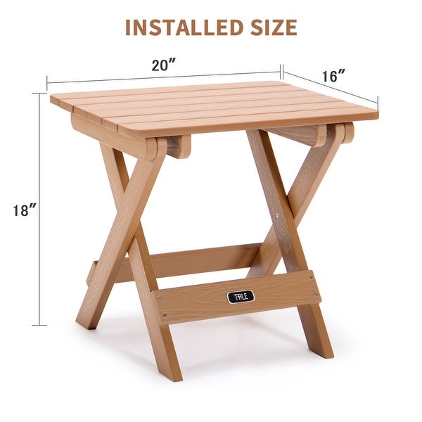 Portable Folding Side Table Square Fade-Resistant Wood Table