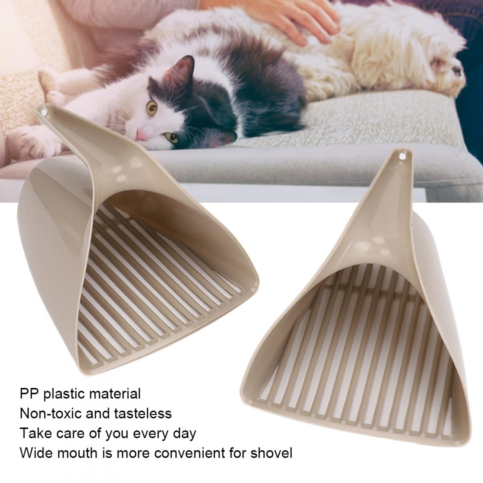 Non- PlasticCat Litter Shovel， Shovelwith Handle CatLitter Shovel， Plastic For Cats Light Brown