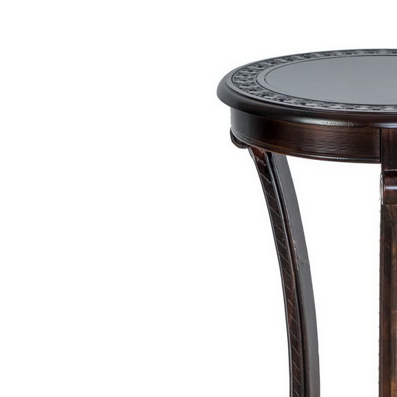 Benjara BM229395 Round Wooden Pedestal Table with ...