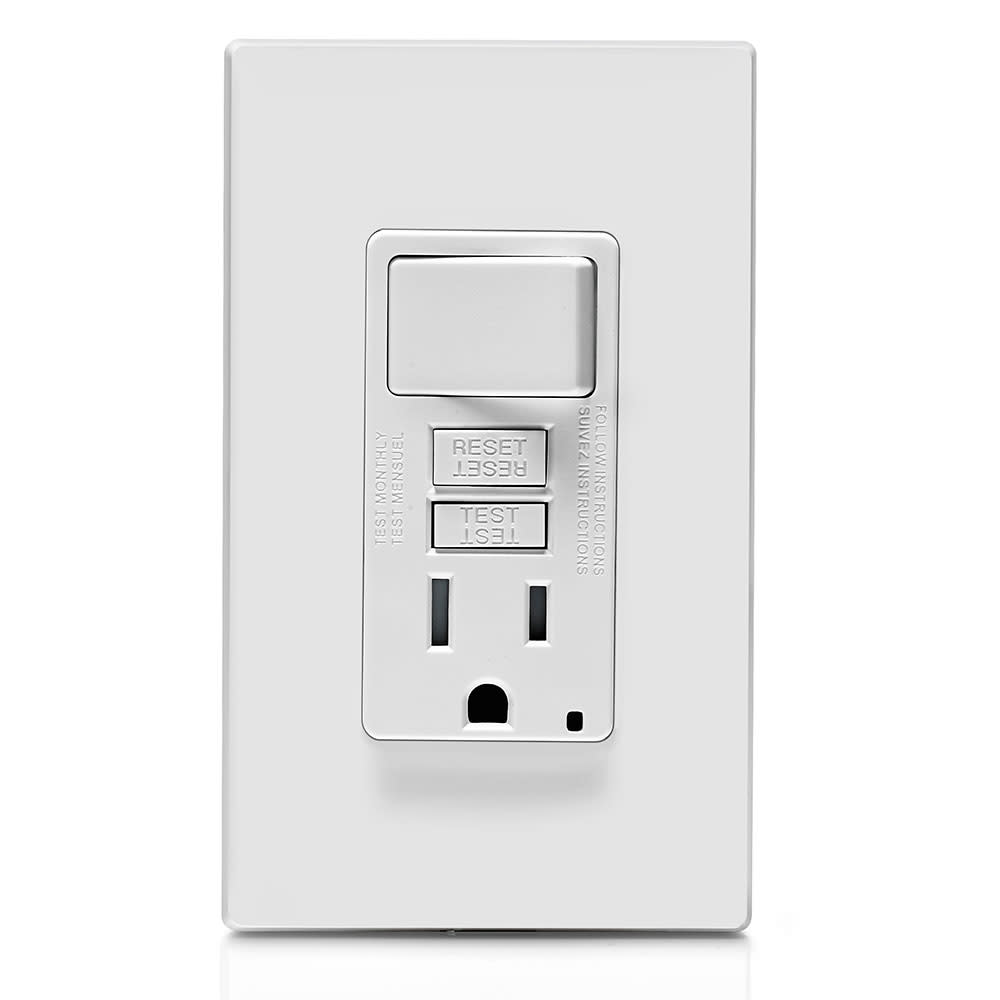 Leviton SmartlockPro GFCI Outlet 15A 125V White NEMA 5-15R ;