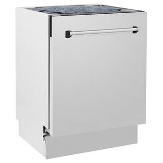 ZLINE Kitchen and Bath Tallac Series 24 in. Top Control 8-Cycle Tall Tub Dishwasher w 3rd Rack in Stainless Steel DWV-304-24