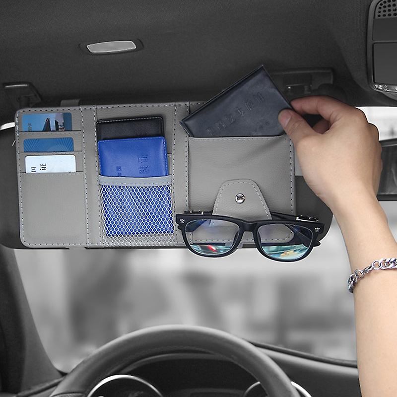 Car Styling Visor Organizer Auto Sun Visor Storage Pouch Car Organizer Sunglasses Holder Card Organizer Ticket Pocket Pen Holder