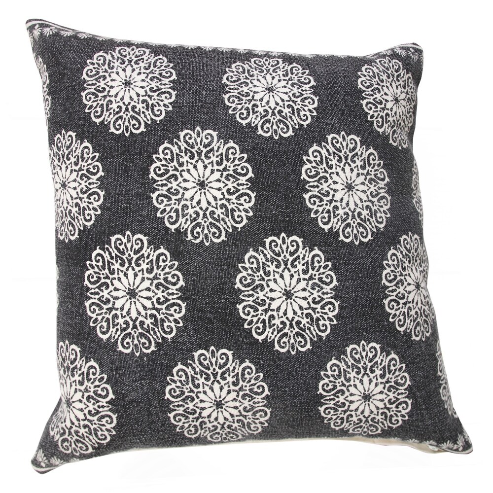 LR Home Traditional Bordered Bohemian Floral Throw Pillow