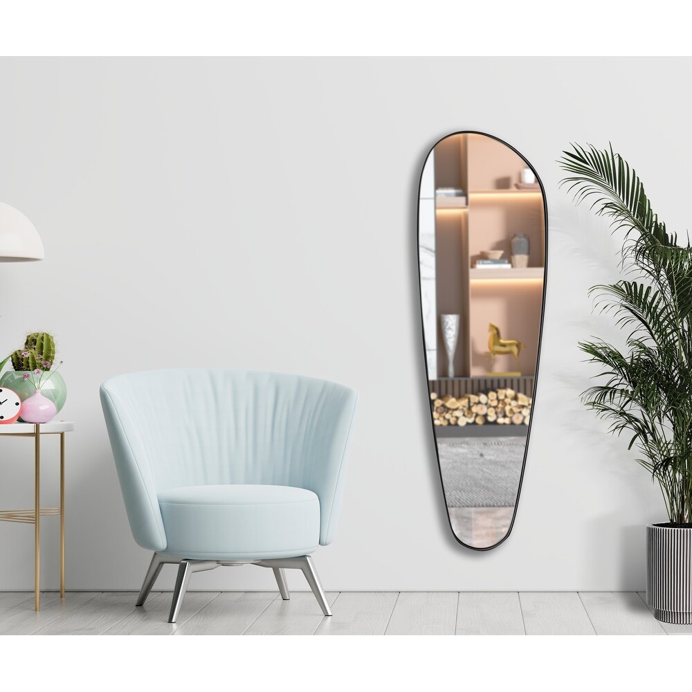 Modern Asymmetrical Large Mirror   Metal Frame