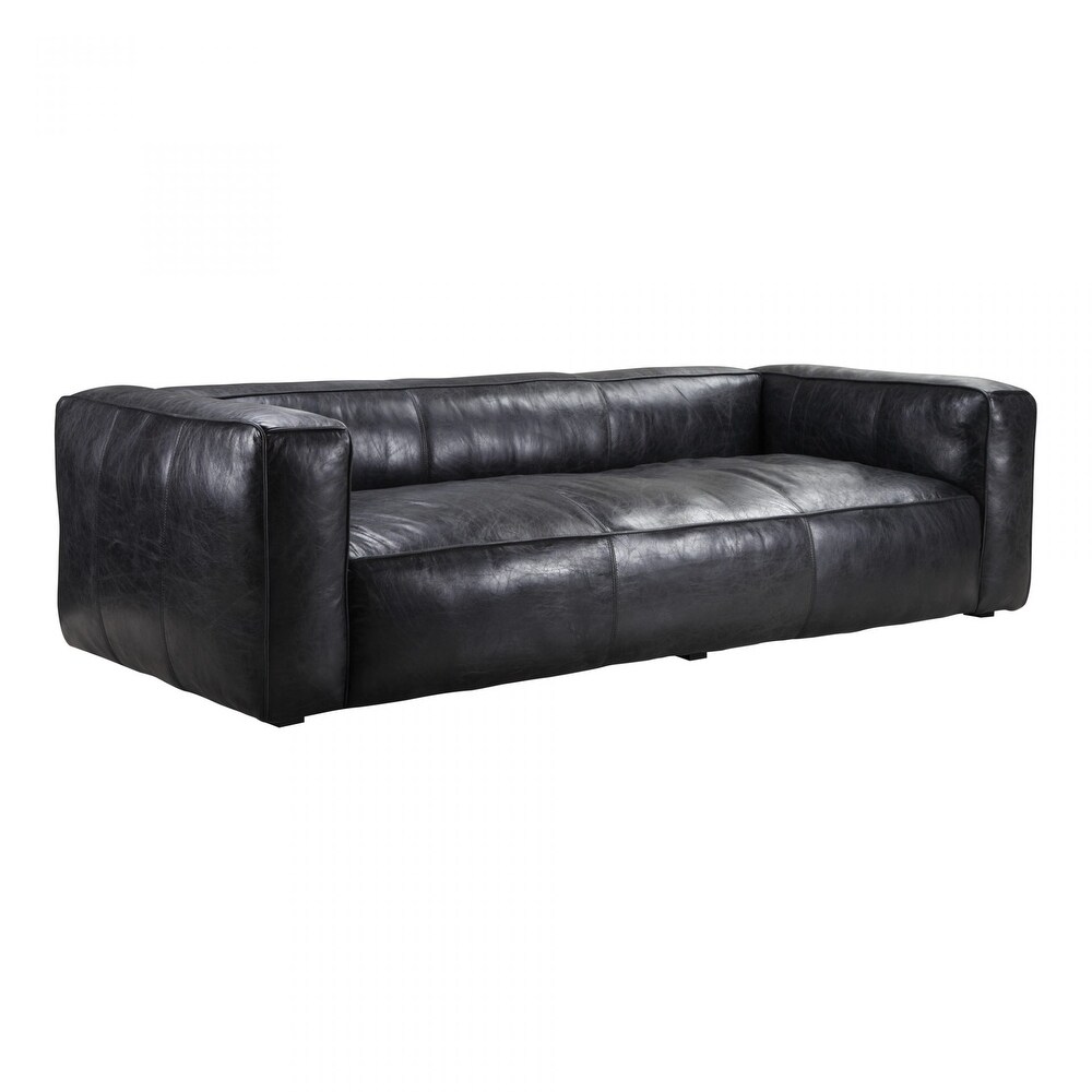 Macari Kial Modern Leather Square Arm Sofa