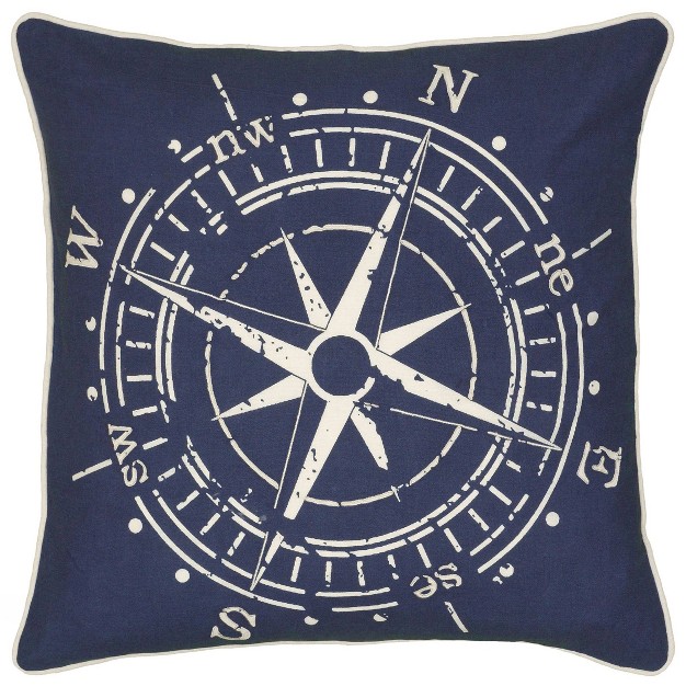 Compass Poly Filled Square Throw Pillow Rizzy Home