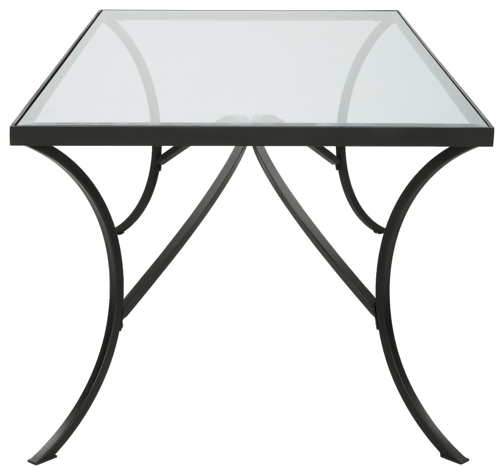 Alayna Black Metal  ampGlass Coffee Table   Transitional   Coffee Tables   by Ownax  Houzz