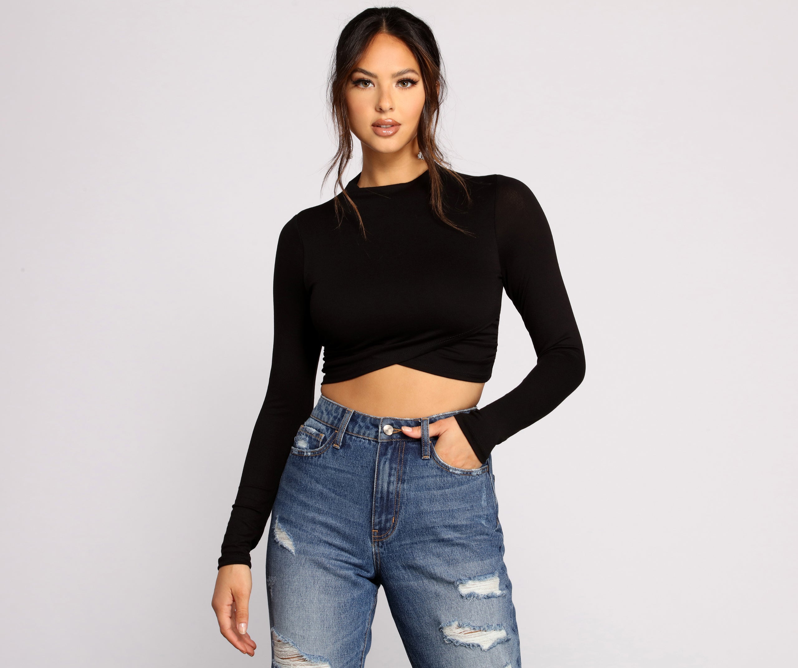 Stylish Stunner Crepe Knit Crop Top