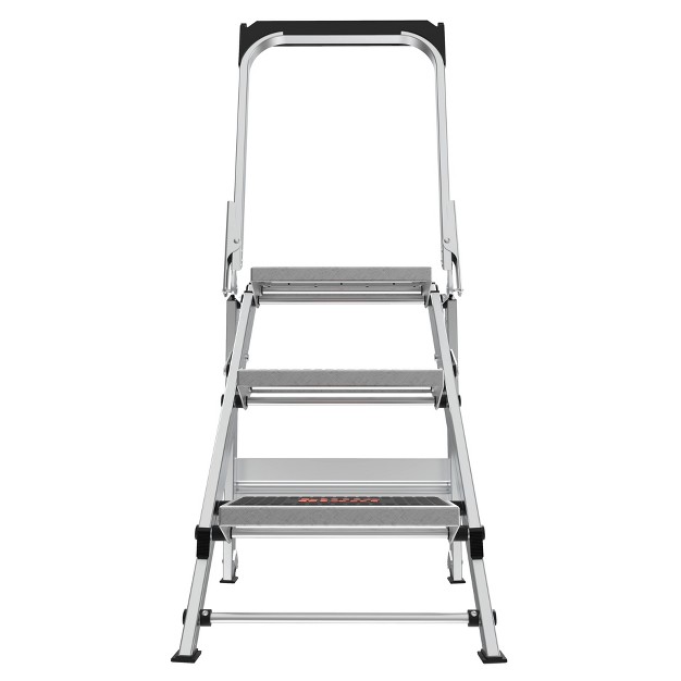 Little Giant Ladder Systems 3 step Ansi Type Ia 300 Lb Aluminum Stepstool With Handrail Gray