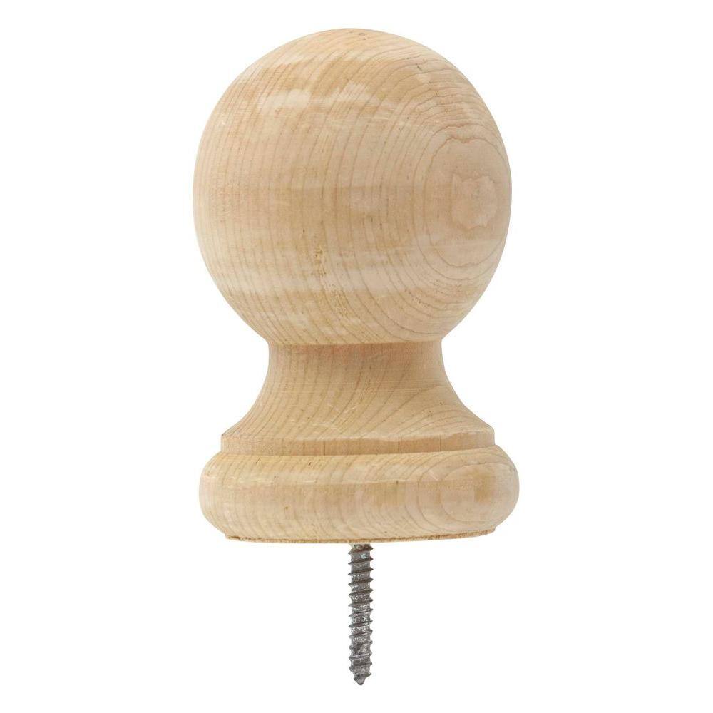 Waddell 3-14 in. x 4-14 in. Large Pine Replacement Ball Post Top 110