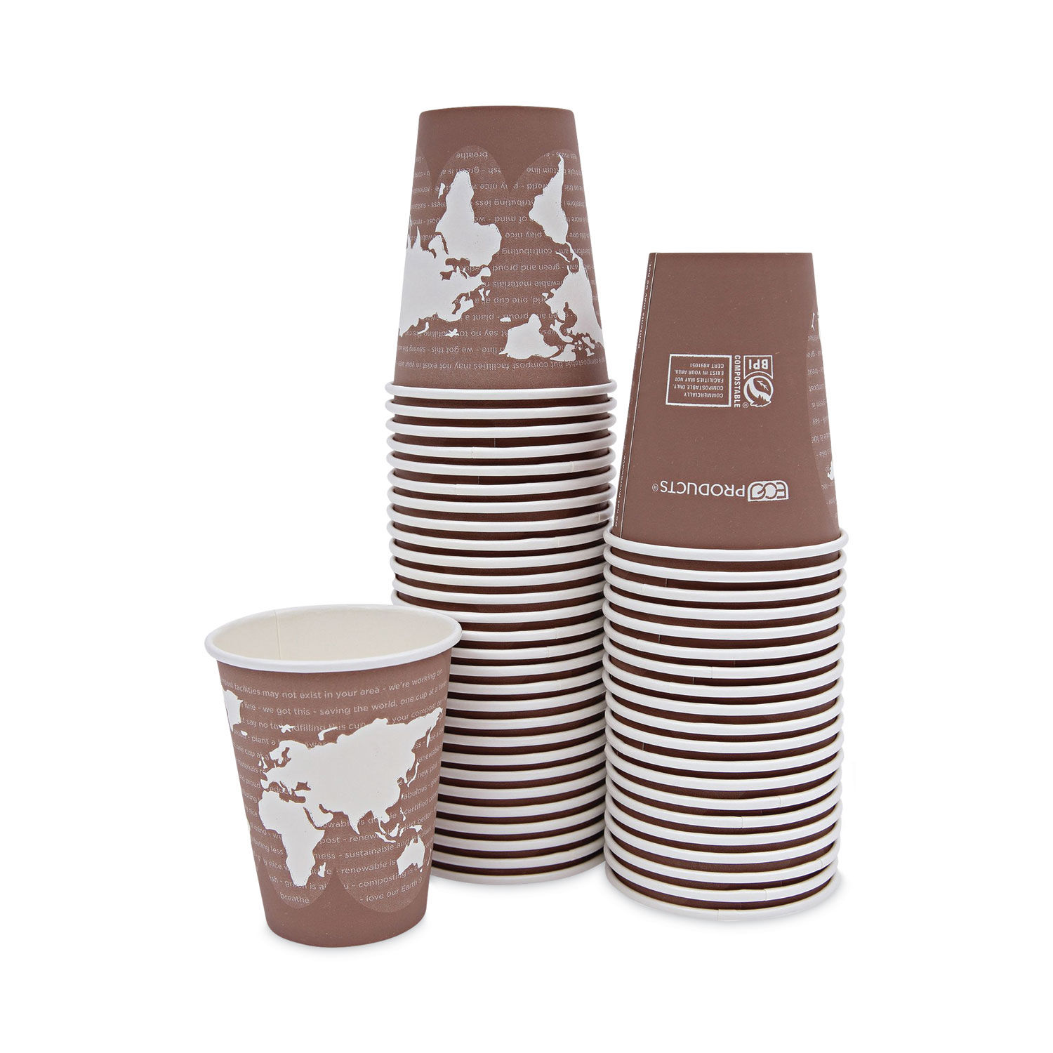 World Art Renewable and Compostable Hot Cups by Eco-Productsandreg; ECOEPBHC8WAPK