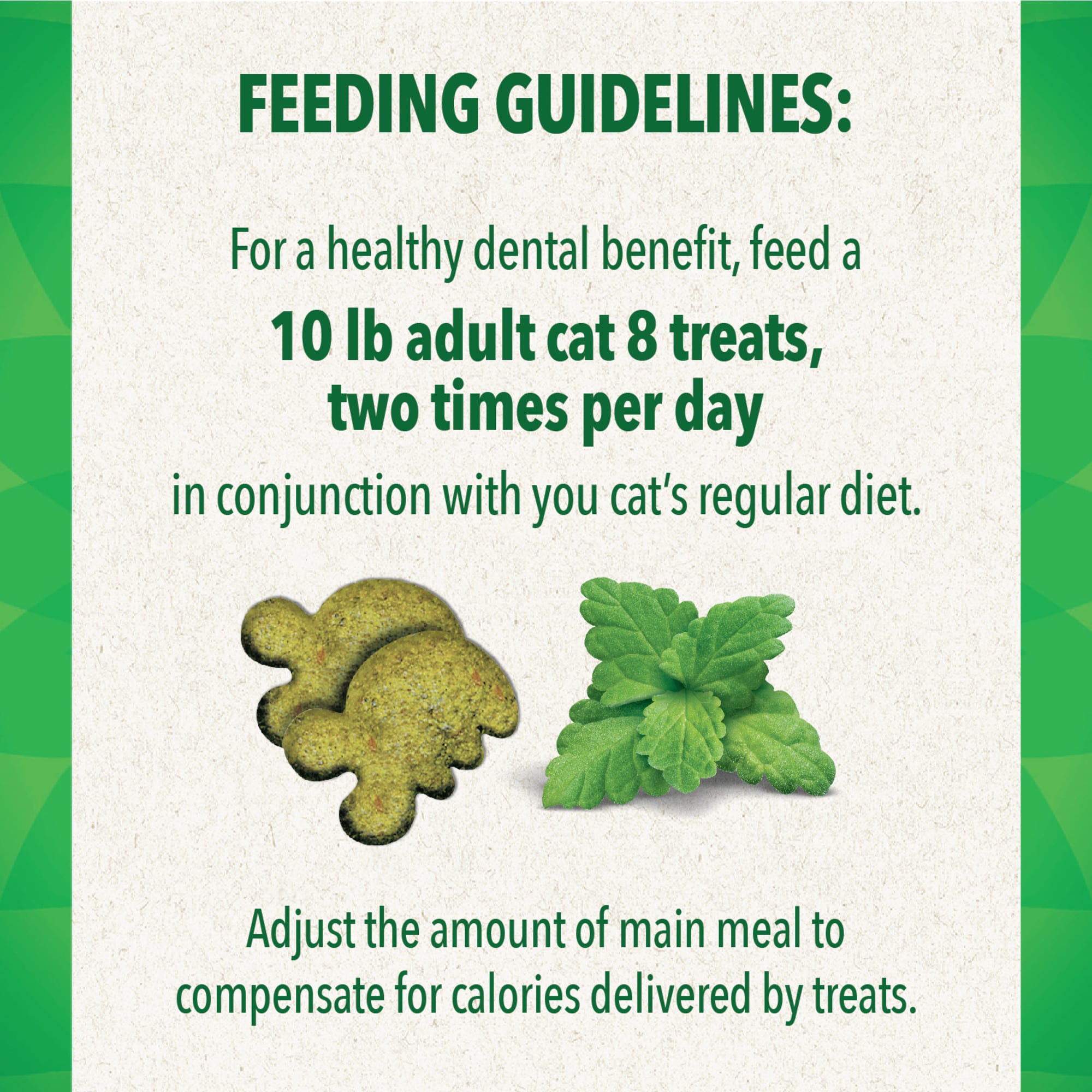 Greenies Natural Catnip Flavor Adult Dental Cat Treats， 2.1 oz.