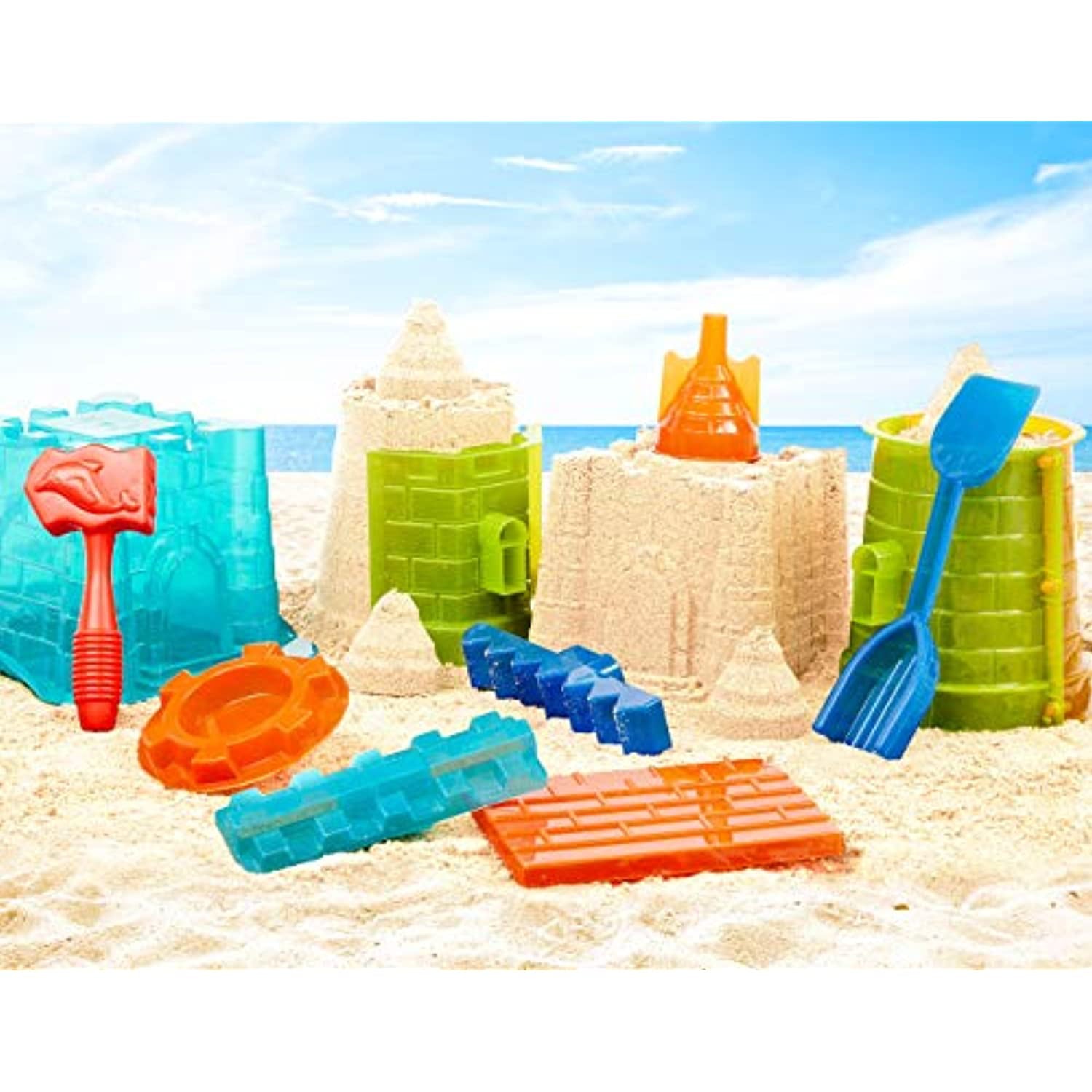 Battat – Sand Toys for Kids – 11pc Sandcastle Building Kit with Sand Molds and Shovel – Outdoor Sandbox Toys – Sand Castle Play Set – 3 Years +