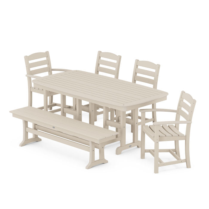 Polywood La Casa Café 6-Piece Dining Set with Bench PWS1269-1