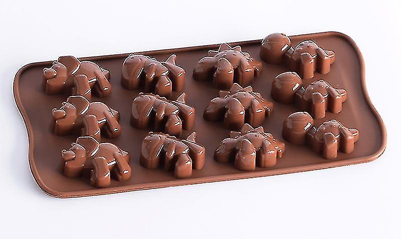 4 Packs 12-cavity Dinosaur Chocolate Mold Non Stick Dinosaur Shape