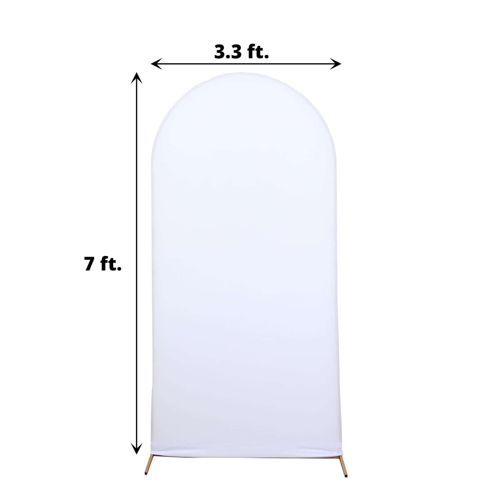 Matte White Spandex Fitted Wedding Arch Cover For Round Top Chiara Backdrop Stand 7ft