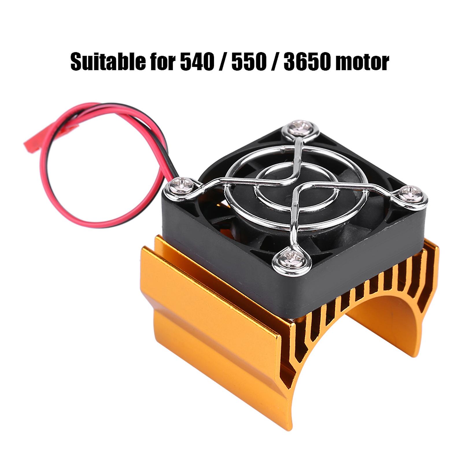 Heat Sink With Cooling Fan For 1/10 Scale Electric Rc Car 540 / 550 / 3650 Motor (gold)