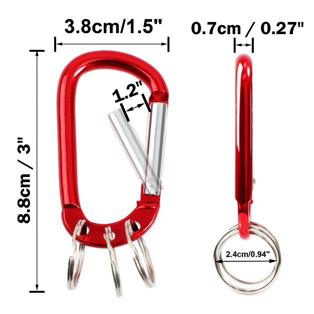 Unique Bargains Universal Fishing Traveling Carabiner With Bag Keychains Red 1 Pc