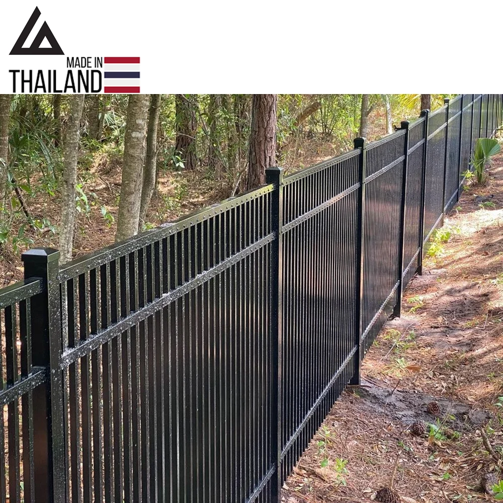 Factory supply powder coated decorative black aluminum fence panels