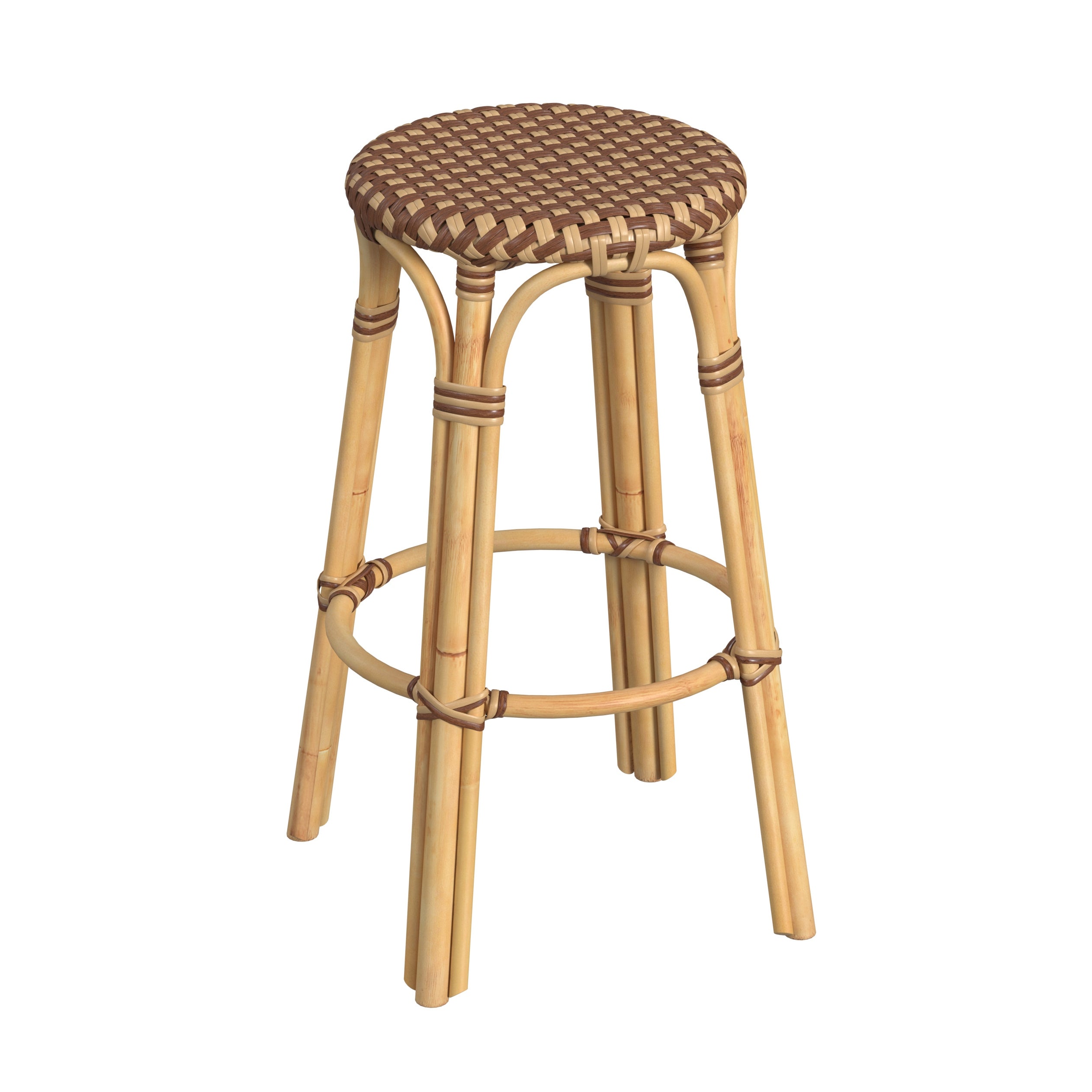 Tobias Rattan Round Bar Stool