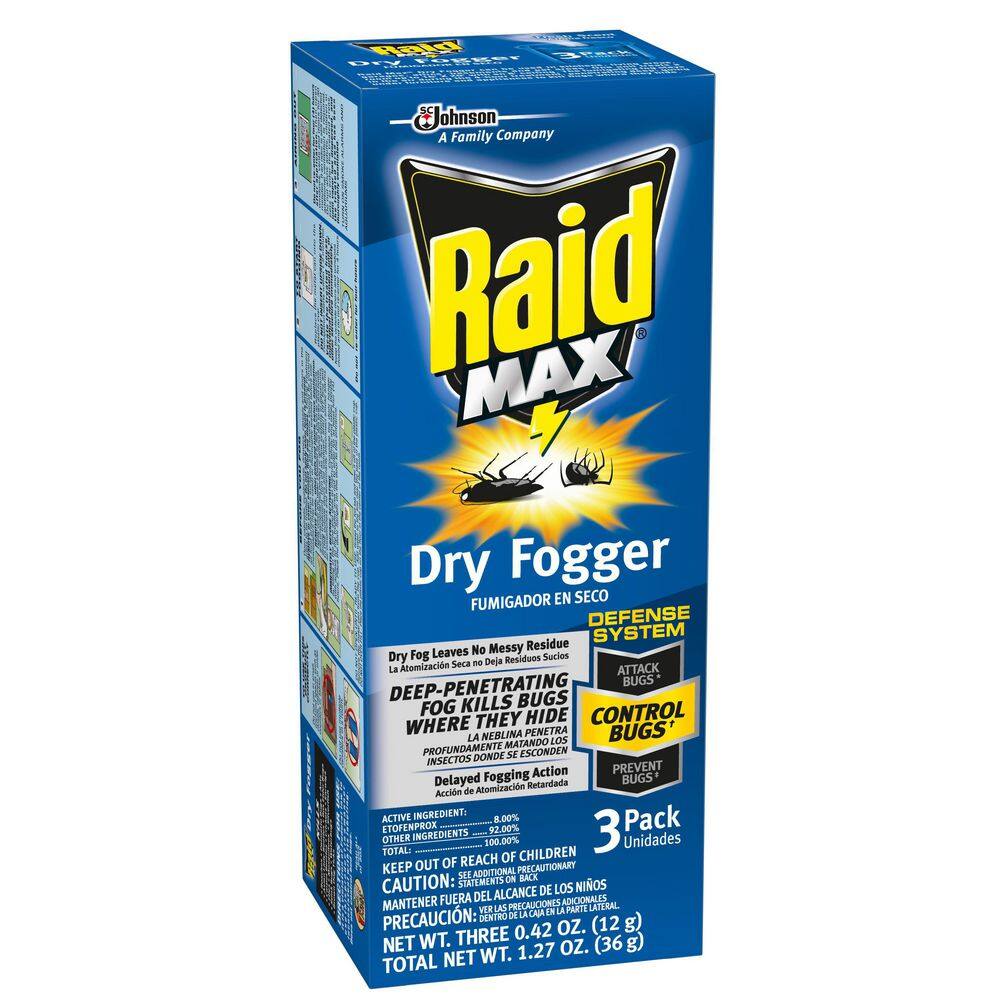 Raid Max 1.27 oz. Fresh Scent Dry Fogger (3-Pack) 306733