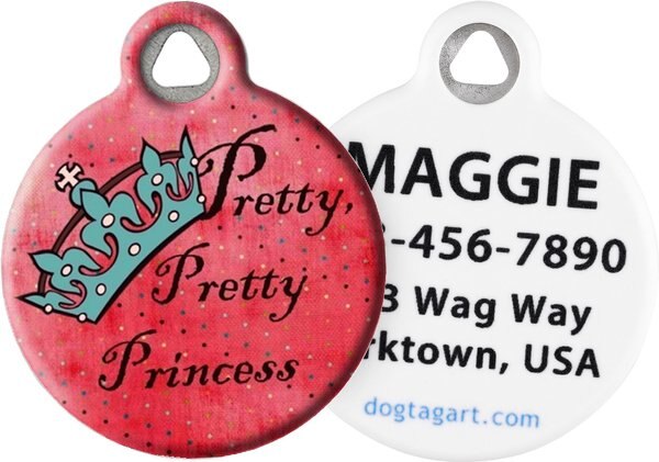 Dog Tag Art Pretty Princess Personalized Dog and Cat ID Tag