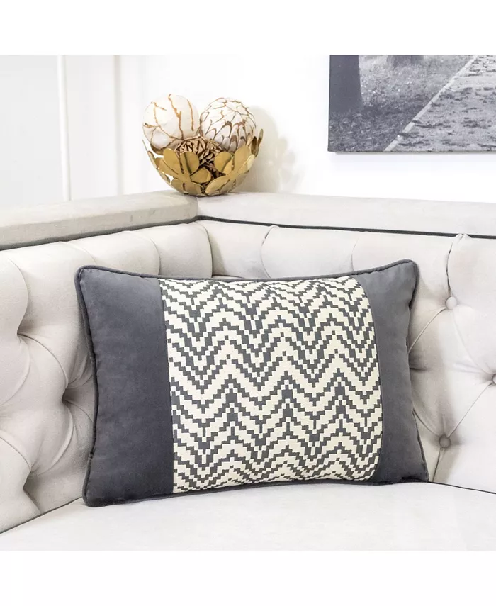 Homey Cozy Hannah Chevron Bow Throw Pillow