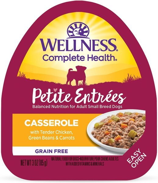 Wellness Petite Entrees Casserole with Tender Chicken， Green Beans and Carrots Grain-Free Wet Dog Food