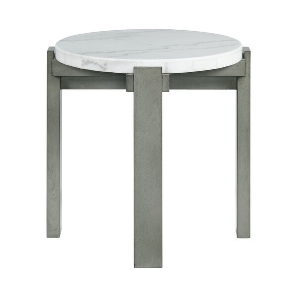 Picket House Furnishings Rysa Round End Table in Grey