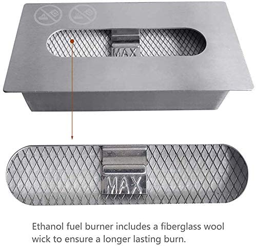 Arttoreal Table Top Ethanol Fireplace with Grates and Powder-Coated Stainless Steel