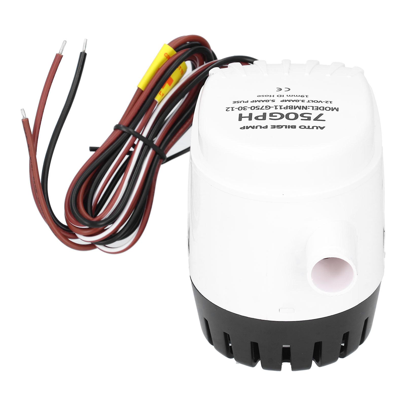 12v 750gph Automatic Submersible Bilge Pump With Built-in Float Switch Marine Boat Accessory