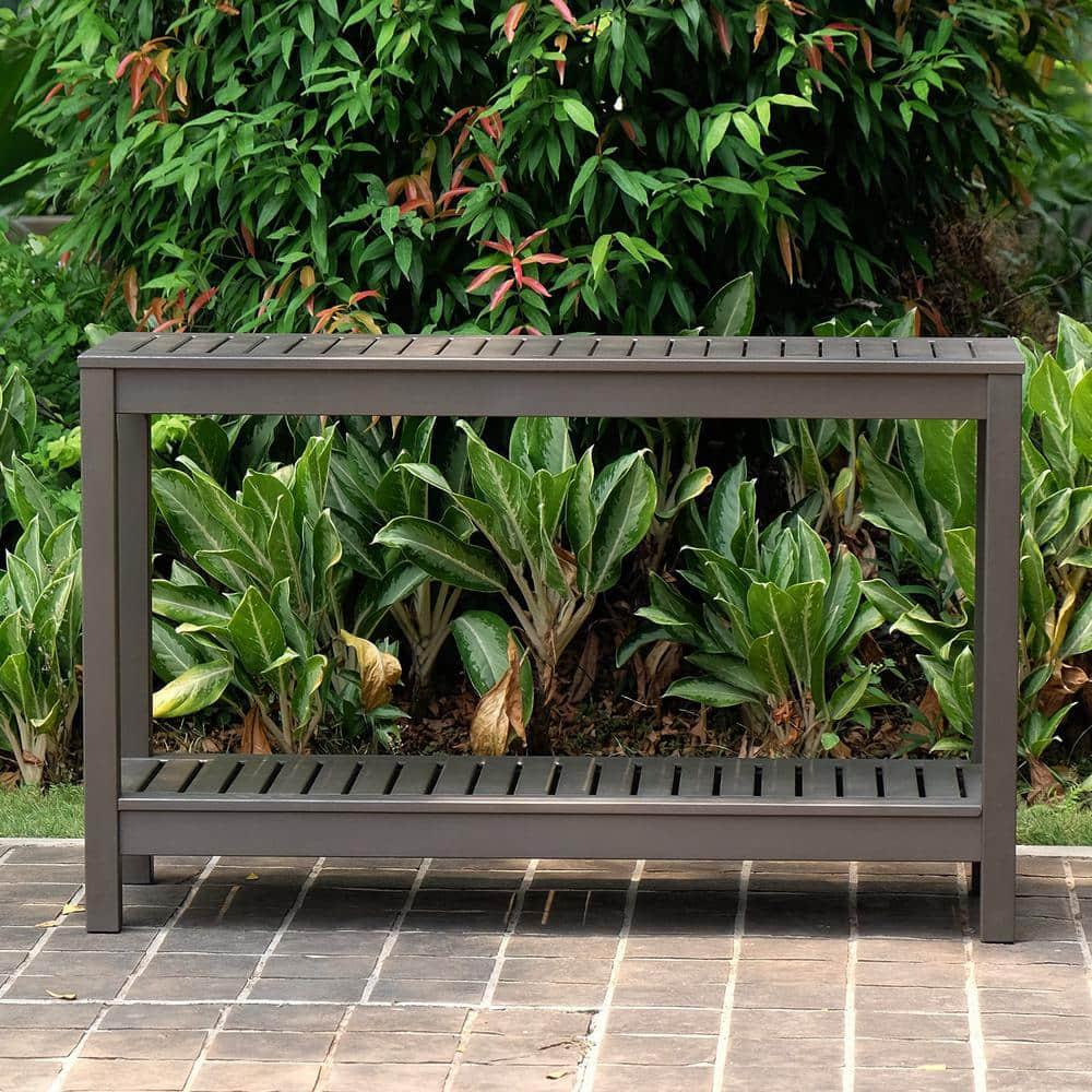 Cambridge Casual Braga Dark Gray Wood Outdoor Side Table