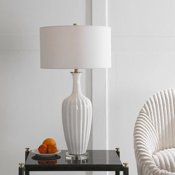 Uttermost Strauss White Ceramic Table Lamp