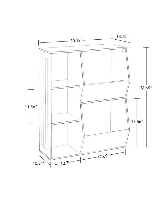 RiverRidge Home RiverRidge Kids 3-Cubby  2-Veggie Bin Floor Cabinet