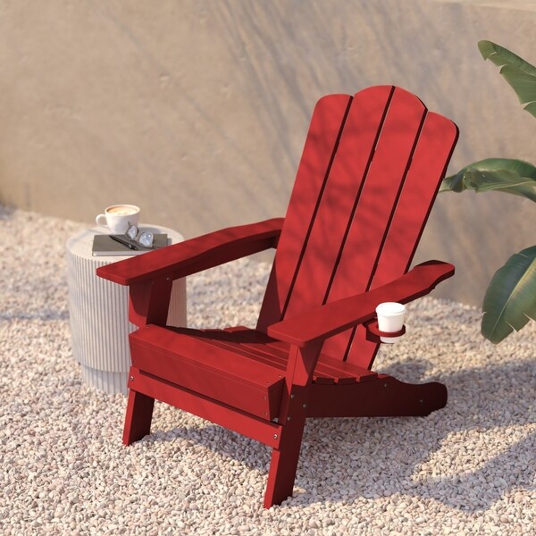 Commercial Grade AllWeather Adirondack Chair with Swiveling Cupholder