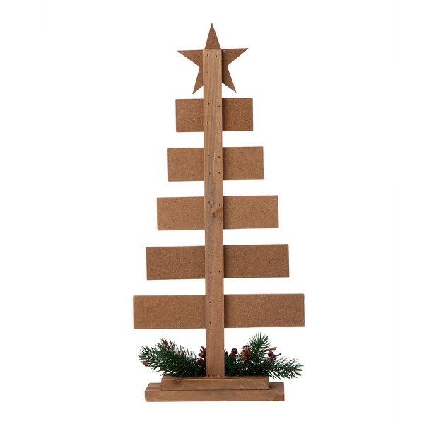 Glitzhome Wooden Xmas Table Tree Decor