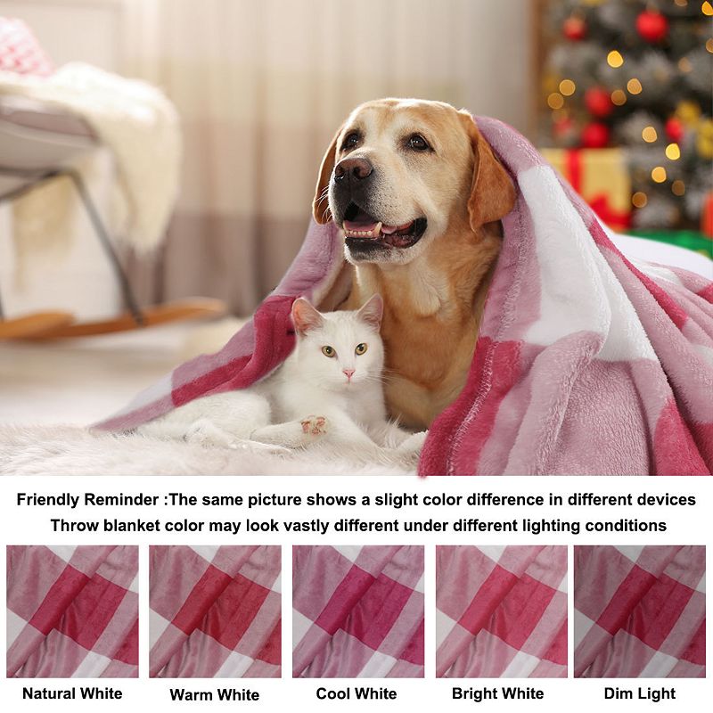 Plaid Blanket Fuzzy Plush Blanket Pet 30x40