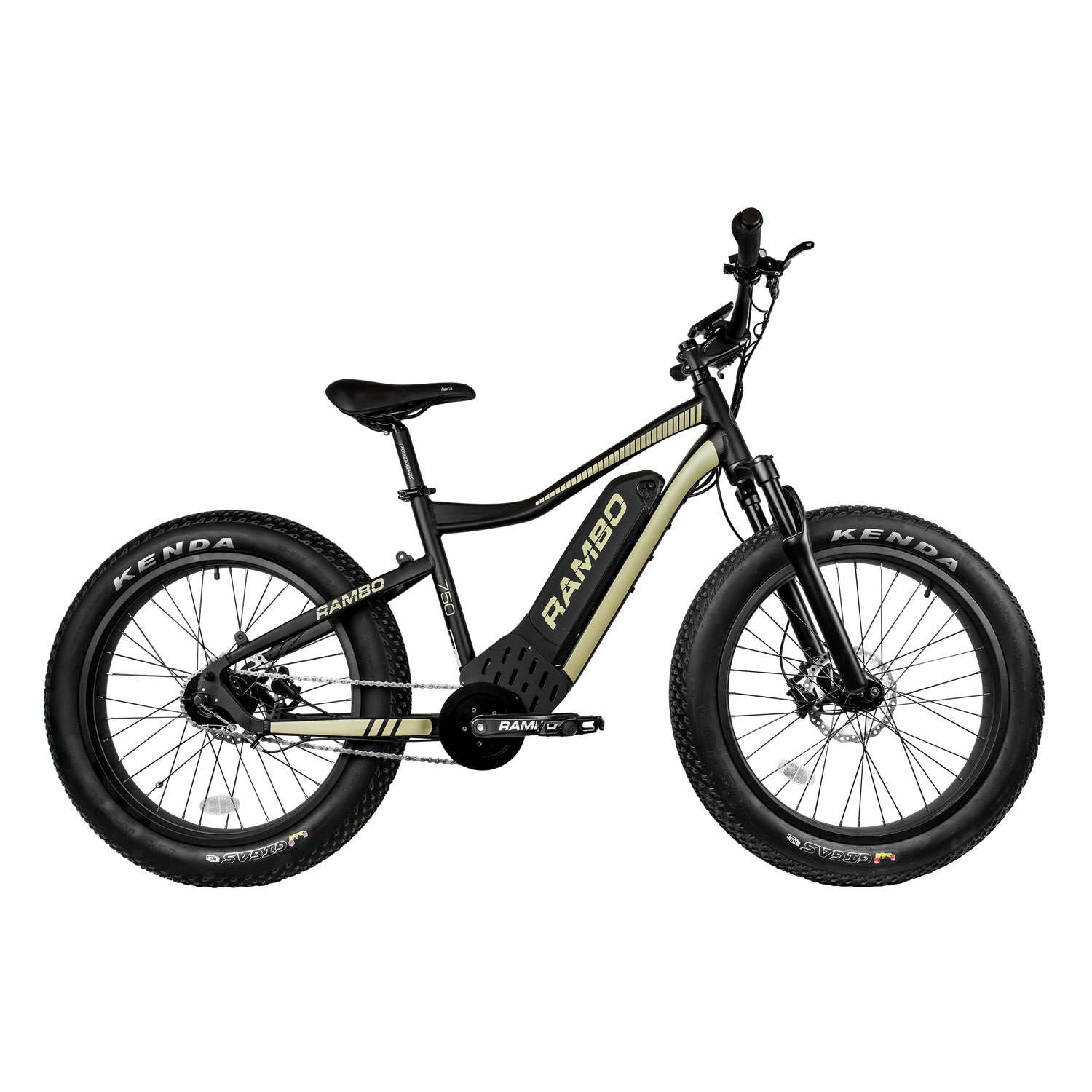 Rambo Ryder 750Watt Bafang Mid Drive Motor 24 Inch Wheels Fat Tire Electric Bike