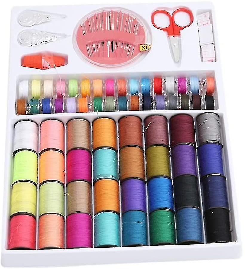 100pcs Sewing Thread Tools Kit，64 Rolls Machine Thread Spools And Sewing Bobbins，sewing Accessories (multi-color)