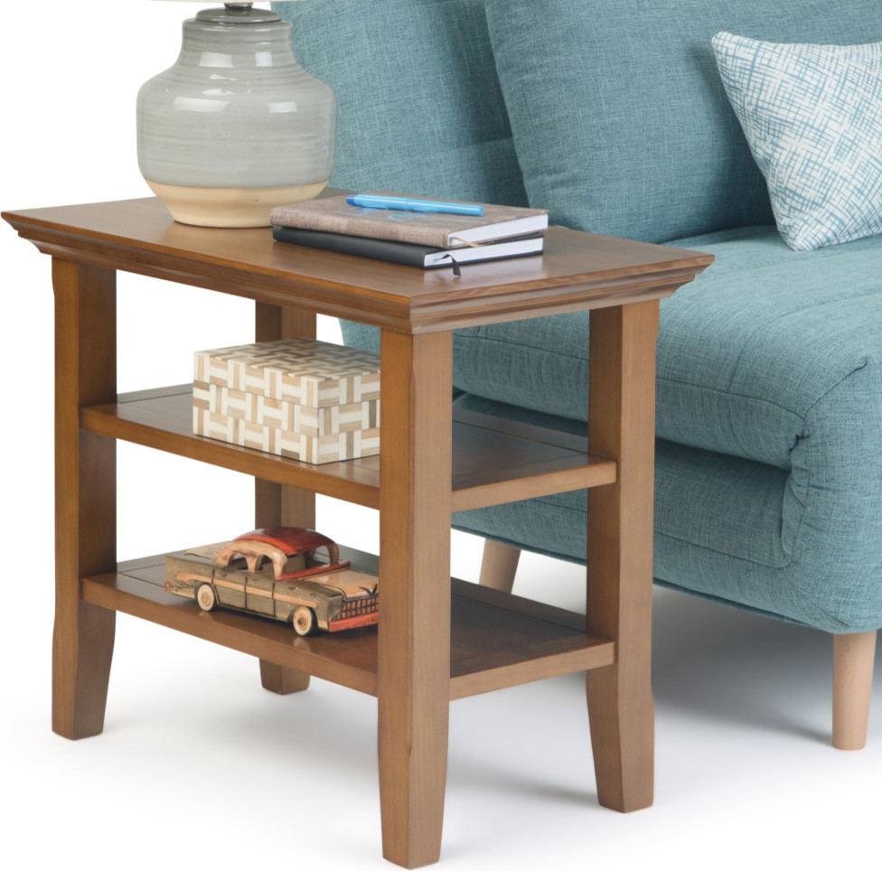 Acadian Solid Wood 14 quotRustic Narrow Side Table   Transitional   Side Tables And End Tables   by Simpli Home Ltd.  Houzz