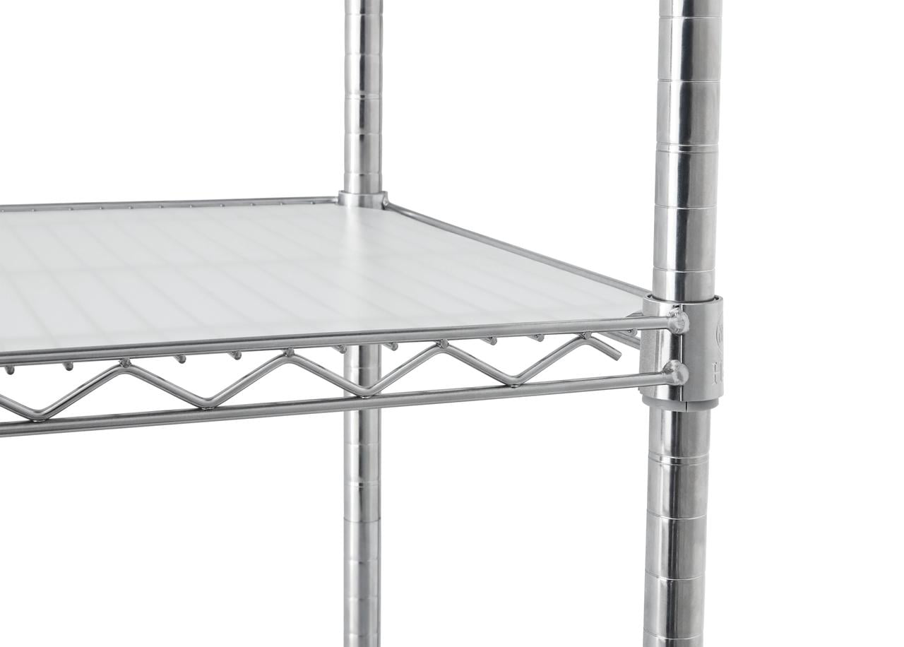 Hyper Tough 4 Tier Wire Shelf Unit Chrome Capacity 2400 lb with Levelers