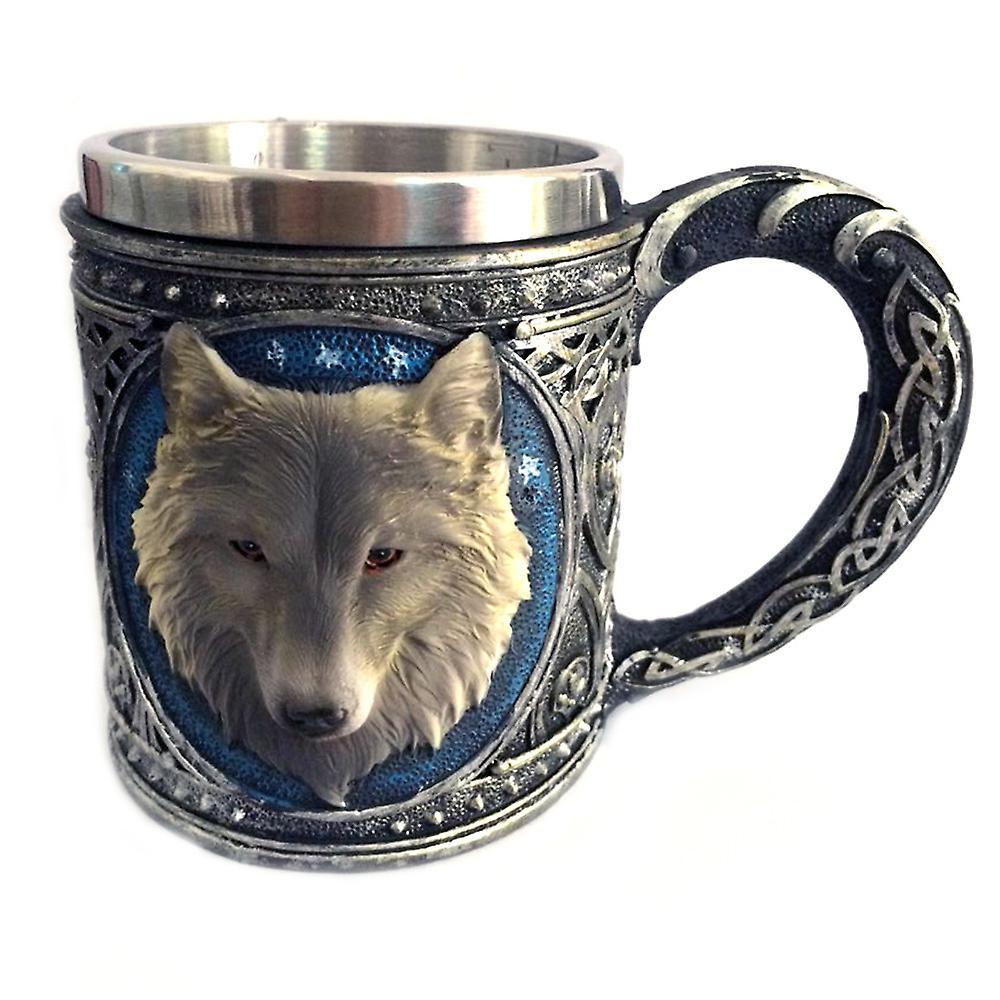 Smart Living Company Ezeso Resin 3d Wolf Coffee Cup Stainless Steel Travel Tea Wine Beer Mugs