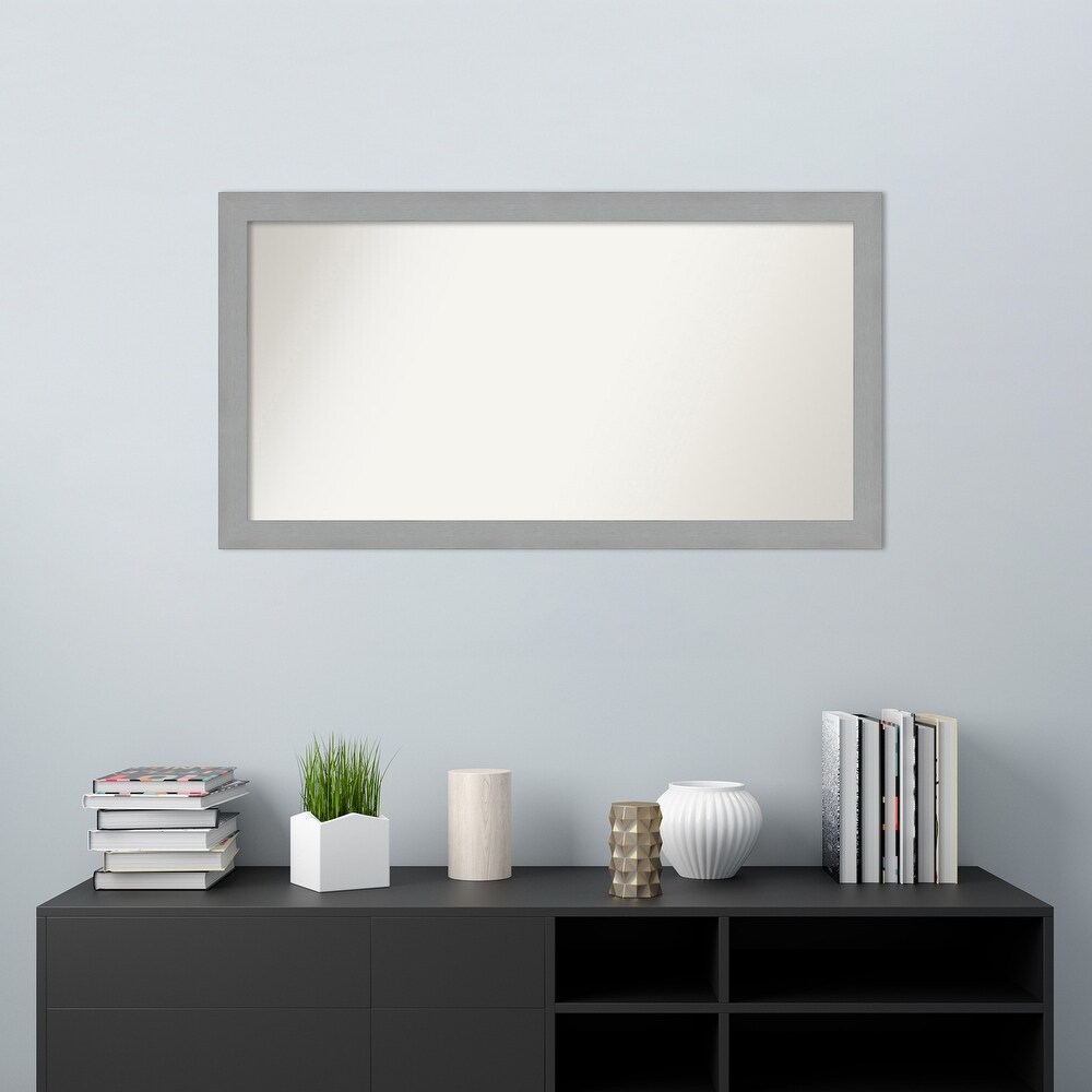 Choose Your Custom Size  24 in short side  Brushed Nickel Framed Bathroom Vanity Wall Mirror