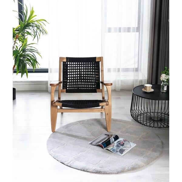 Boraam Harrison Black and Oak Woven Chair