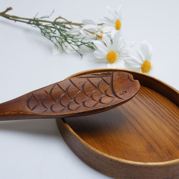 Wooden Rice Spoon Nonstick Heat-resistant Spatula Tableware Paddle - Wood Color - 7.5