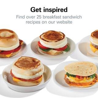 Hamilton Beach 600 W Silver Non-Stick Breakfast Sandwich Maker 25475