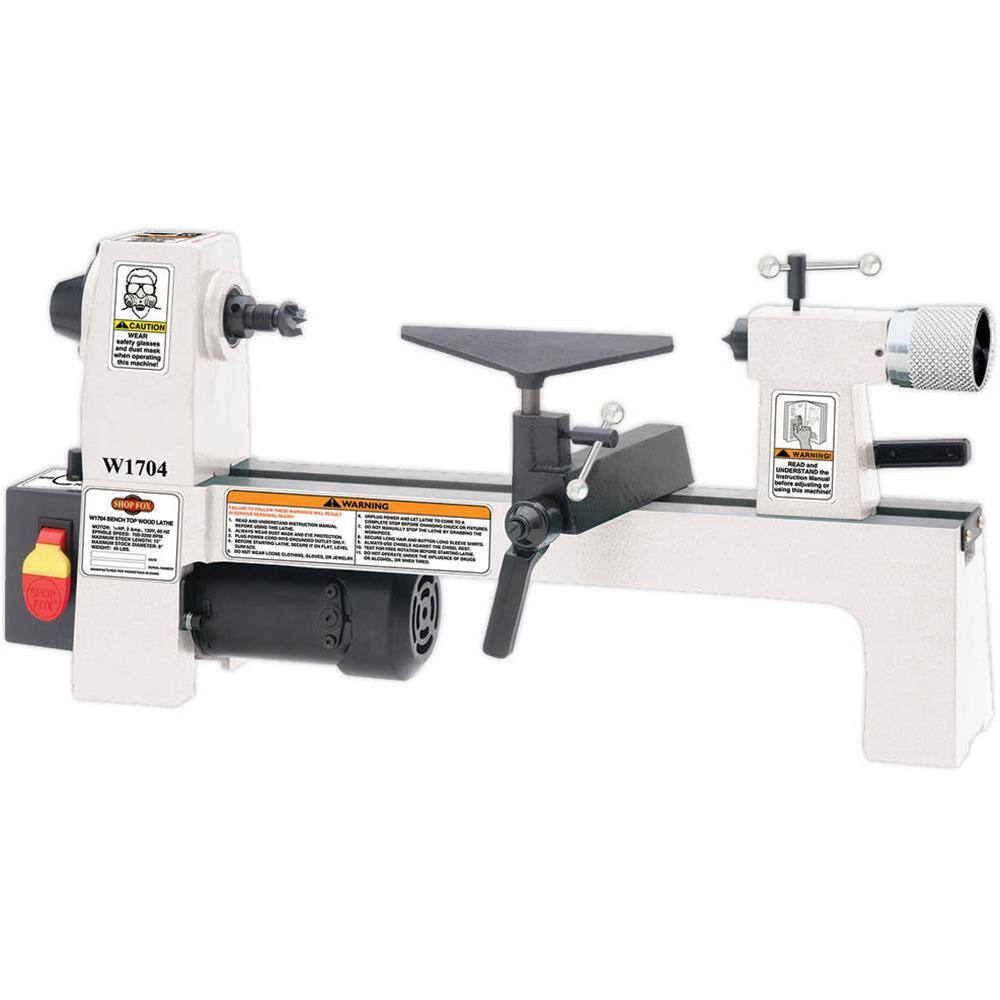 Shop Fox 8 in. x 13 in. 110-Volt 13 HP Bench-Top Wood Lathe W1704