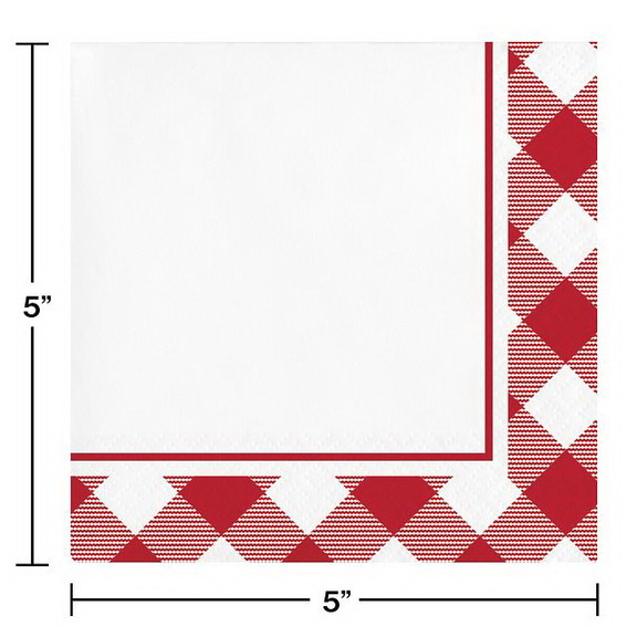 Creative Converting 349596 Red And White Gingham B...