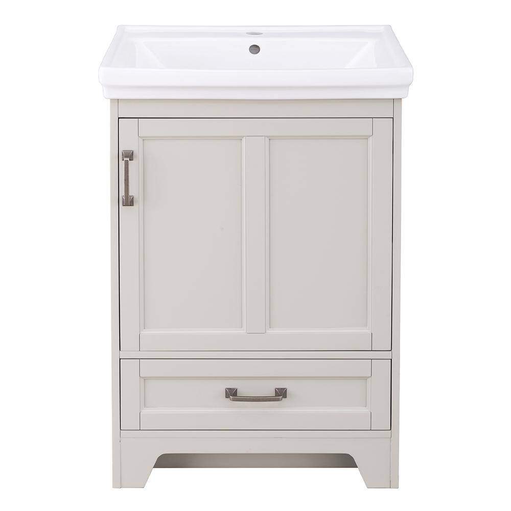 Home Decorators Collection Evie 24 in. W x 18 in. D Vanity Cabinet in Grey with Vitreous China Vanity Top in White with White Sink EIGVT2418D